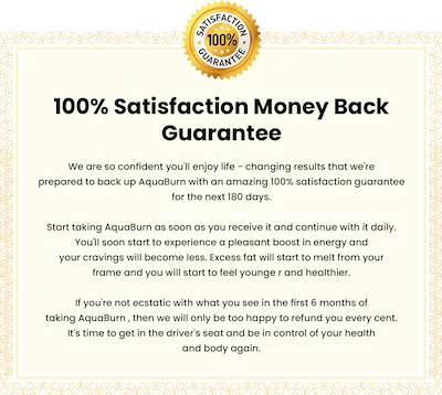 AquaBurn MoneyBack Guarantee