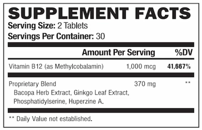 Youthful Brain Supplement Facts